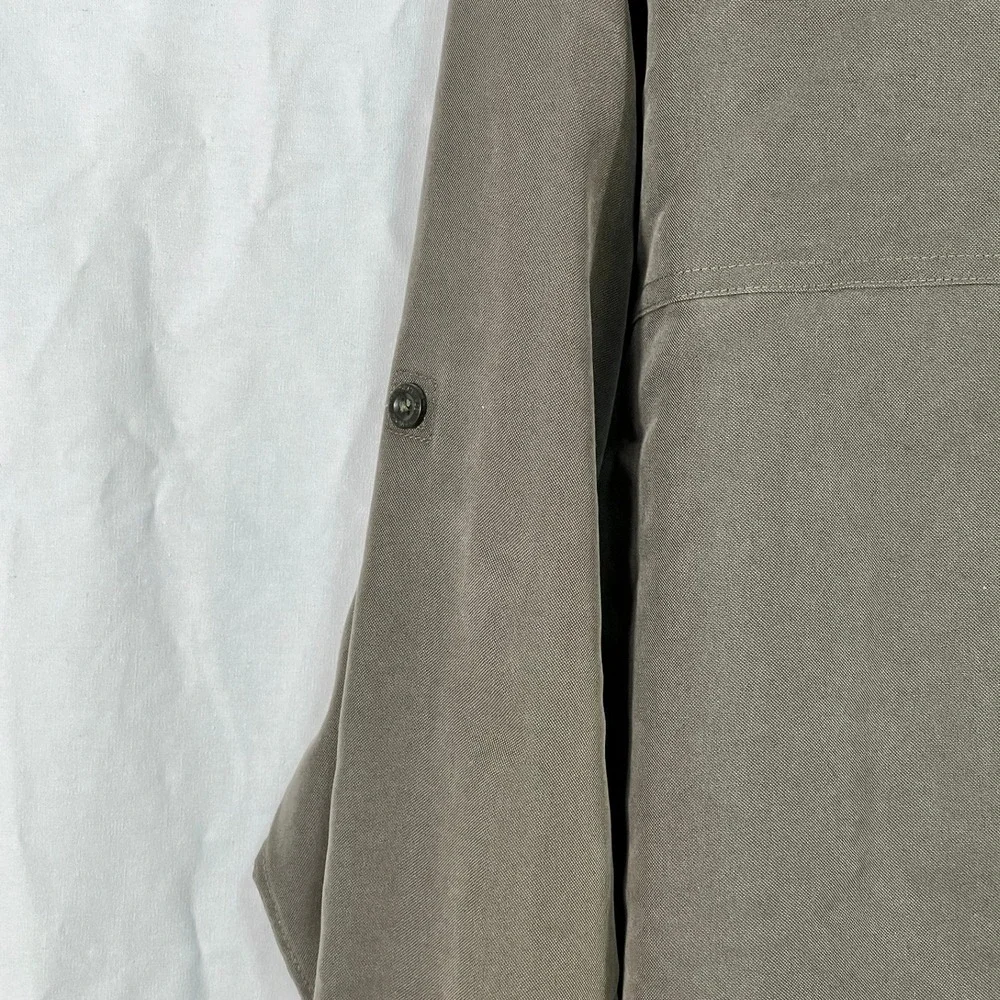The North Face Shirt‎ Mens 2XL Long Sleeve Button Up Olive Green Outdoor Hiking